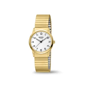 3287-05 - Womens Gold Plated Titanium Dress Watch with Expanding Strap