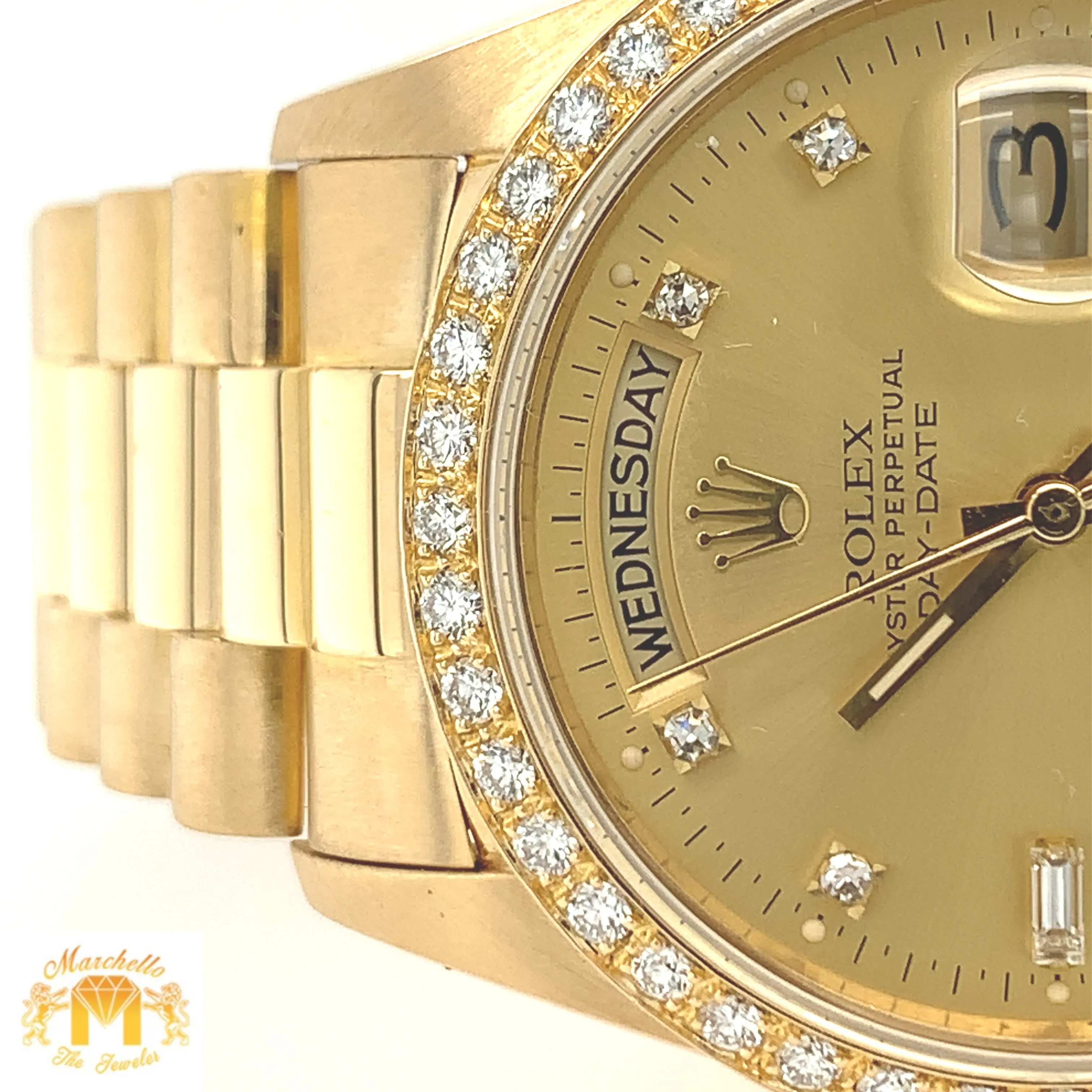 36mm 18k Gold Rolex Day Date Presidential Watch (factory parts head-to-toe)