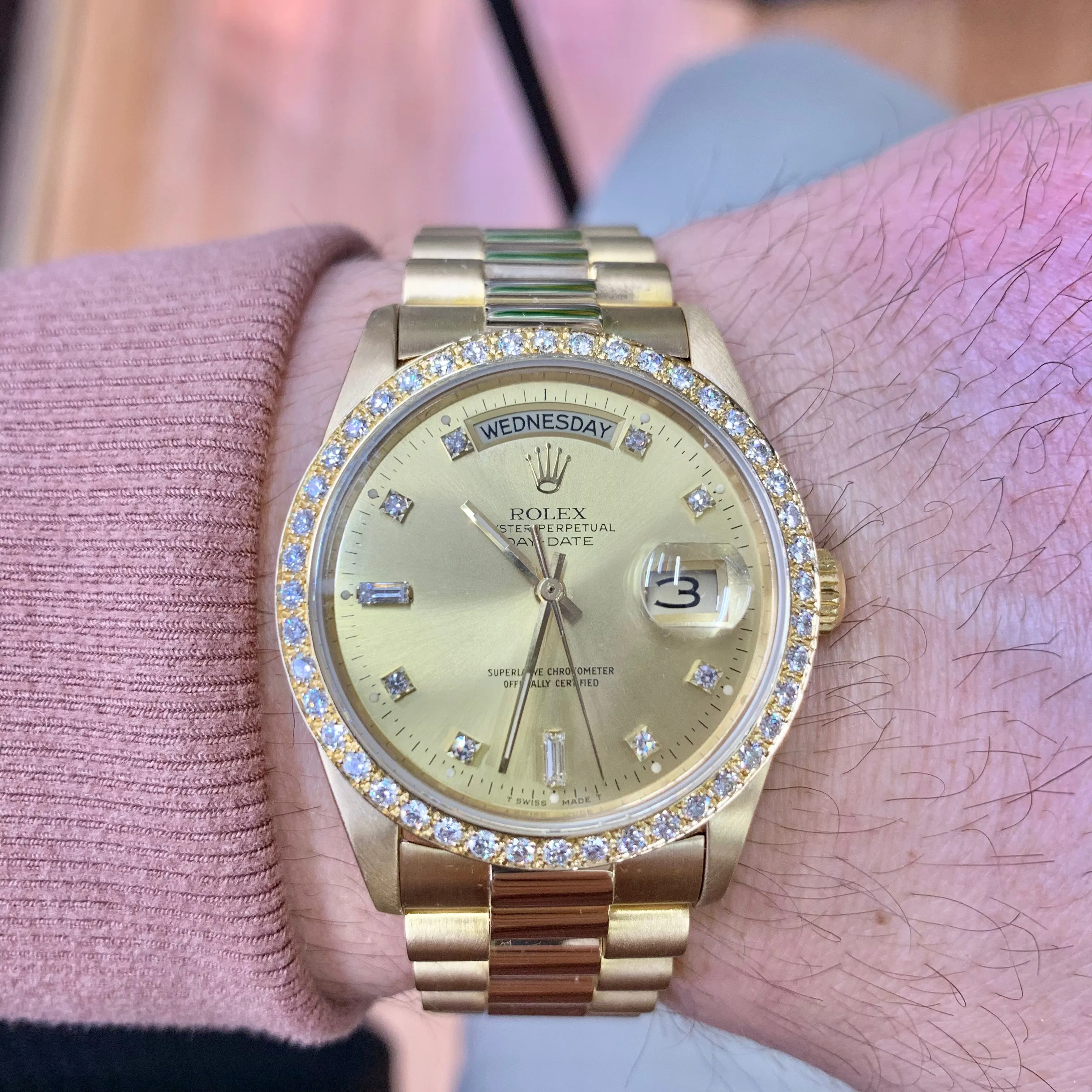 36mm 18k Gold Rolex Day Date Presidential Watch (factory parts head-to-toe)