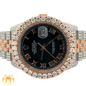 36mm Iced out Rolex Datejust Watch with Two-Tone Jubilee bracelet