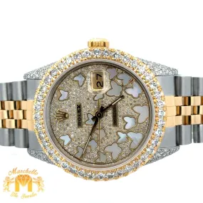 36mm Rolex Diamond Watch with Two-Tone Jubilee Bracelet (custom diamond dial, custom diamond bezel)