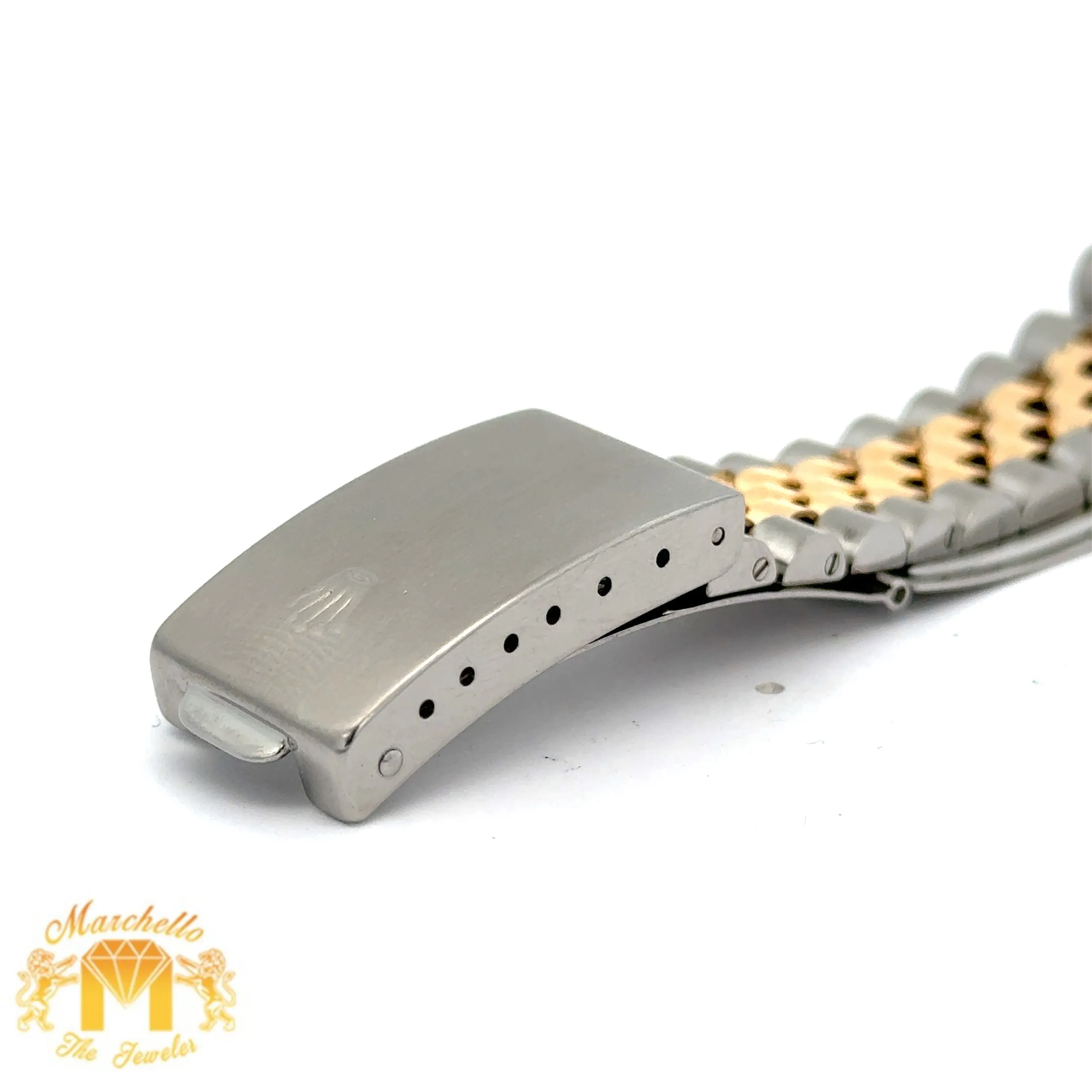 36mm Rolex Diamond Watch with Two-Tone Jubilee Bracelet (custom diamond dial, custom diamond bezel)