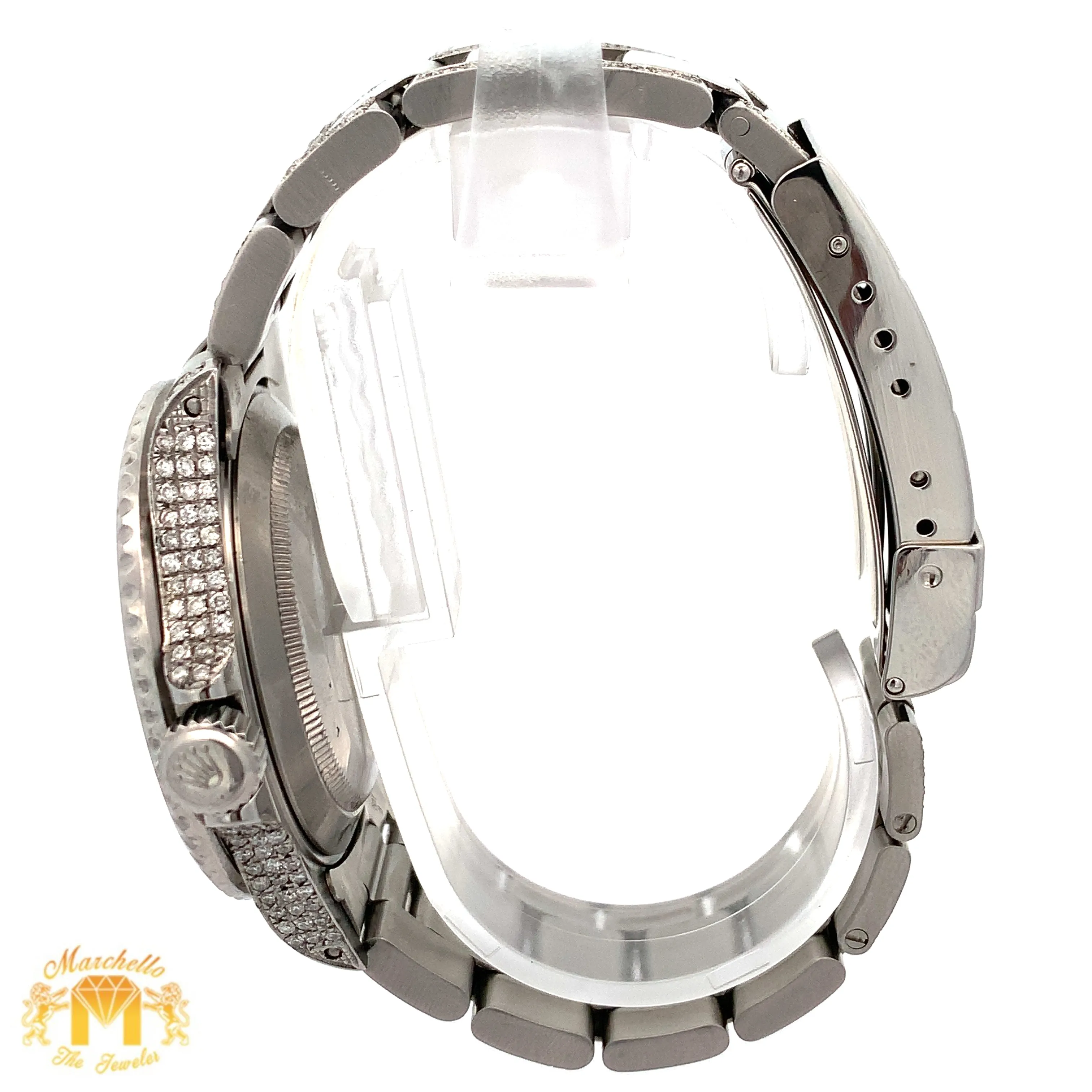 40mm Rolex Submariner Watch with Stainless Steel Oyster Diamond Bracelet