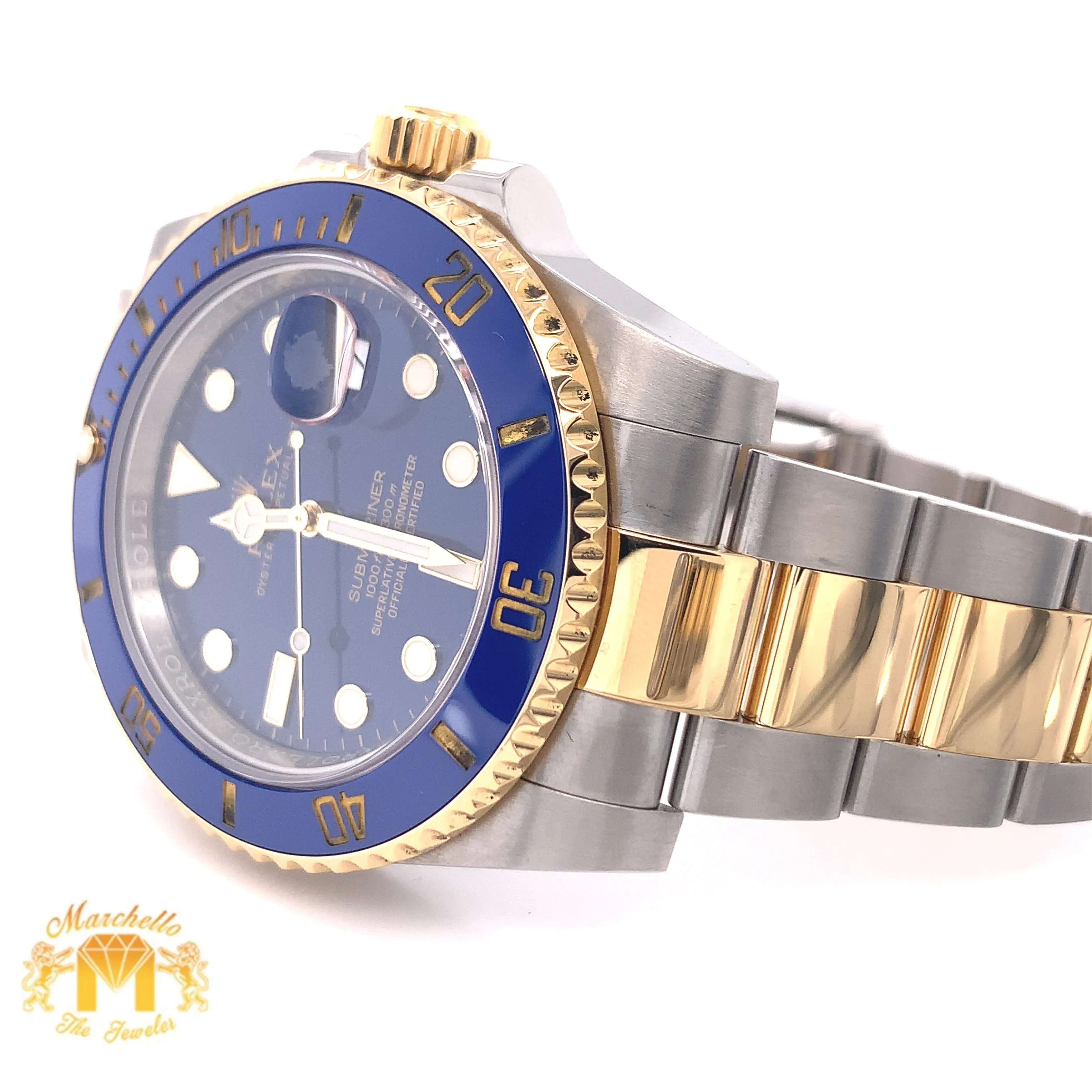40mm Rolex Submariner Watch with Two-tone Oyster Bracelet (Papers: Year 2019)