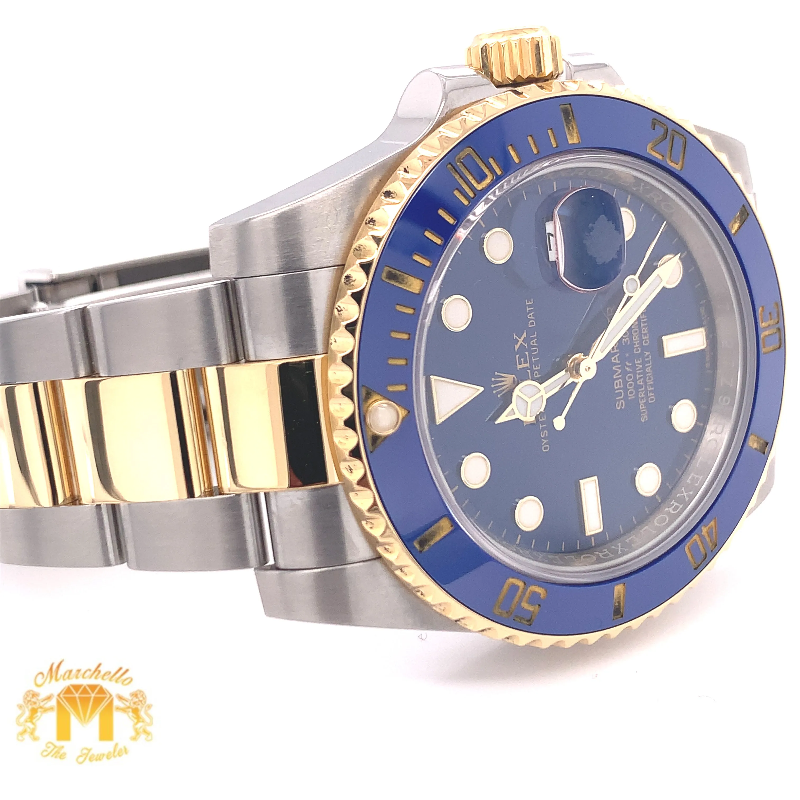 40mm Rolex Submariner Watch with Two-tone Oyster Bracelet (Papers: Year 2019)