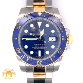 40mm Rolex Submariner Watch with Two-tone Oyster Bracelet (Papers: Year 2019)