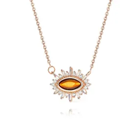 925 Silver Corona Eye Tiger Eye Necklace
