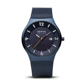 Bering 14440-393 Solar Blue Stainless Steel Mesh Strap Unisex Watches