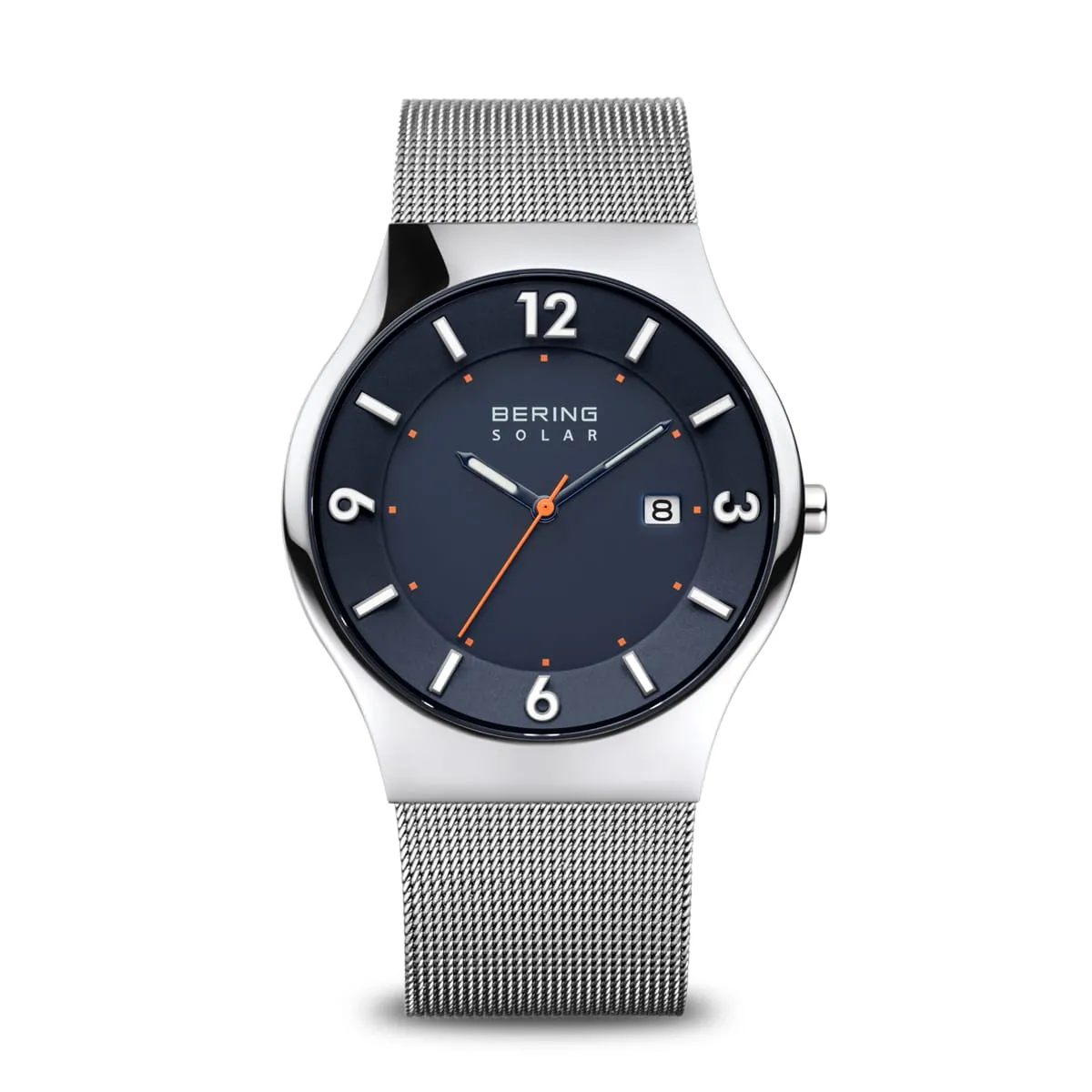 Bering 40mm Stainless Steel Blue Solar Watch