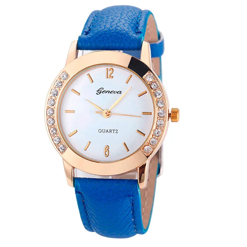 Bilateral Diamond Ladies Belt Casual Watch Geneva Watch With Diamond British Watch