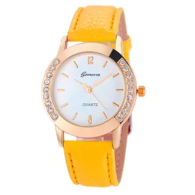 Bilateral Diamond Ladies Belt Casual Watch Geneva Watch With Diamond British Watch