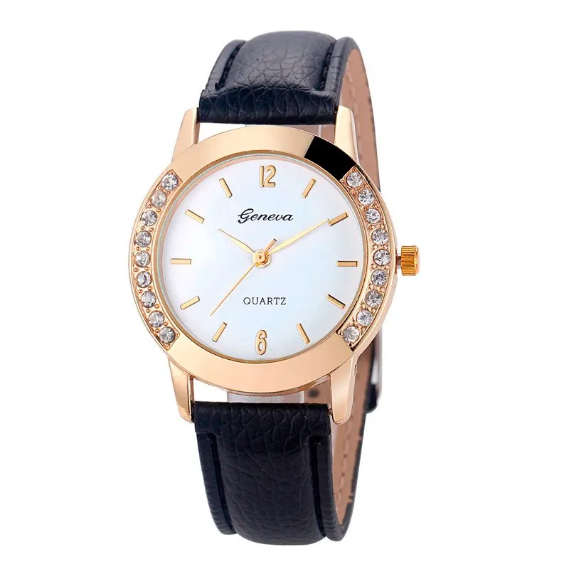 Bilateral Diamond Ladies Belt Casual Watch Geneva Watch With Diamond British Watch