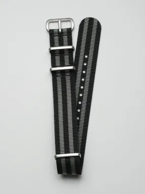 Black and Grey Striped Nylon Single-Piece