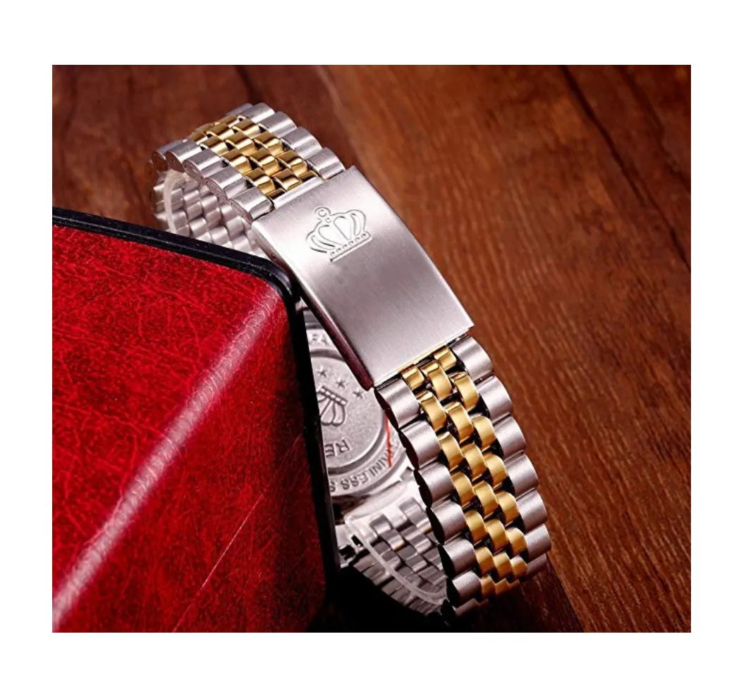 Black Face Gold Silver Color Watch Diamond Dial Oyster Watch 2-Tone Datejust Dress Watch Gift