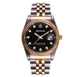 Black Face Gold Silver Color Watch Diamond Dial Oyster Watch 2-Tone Datejust Dress Watch Gift