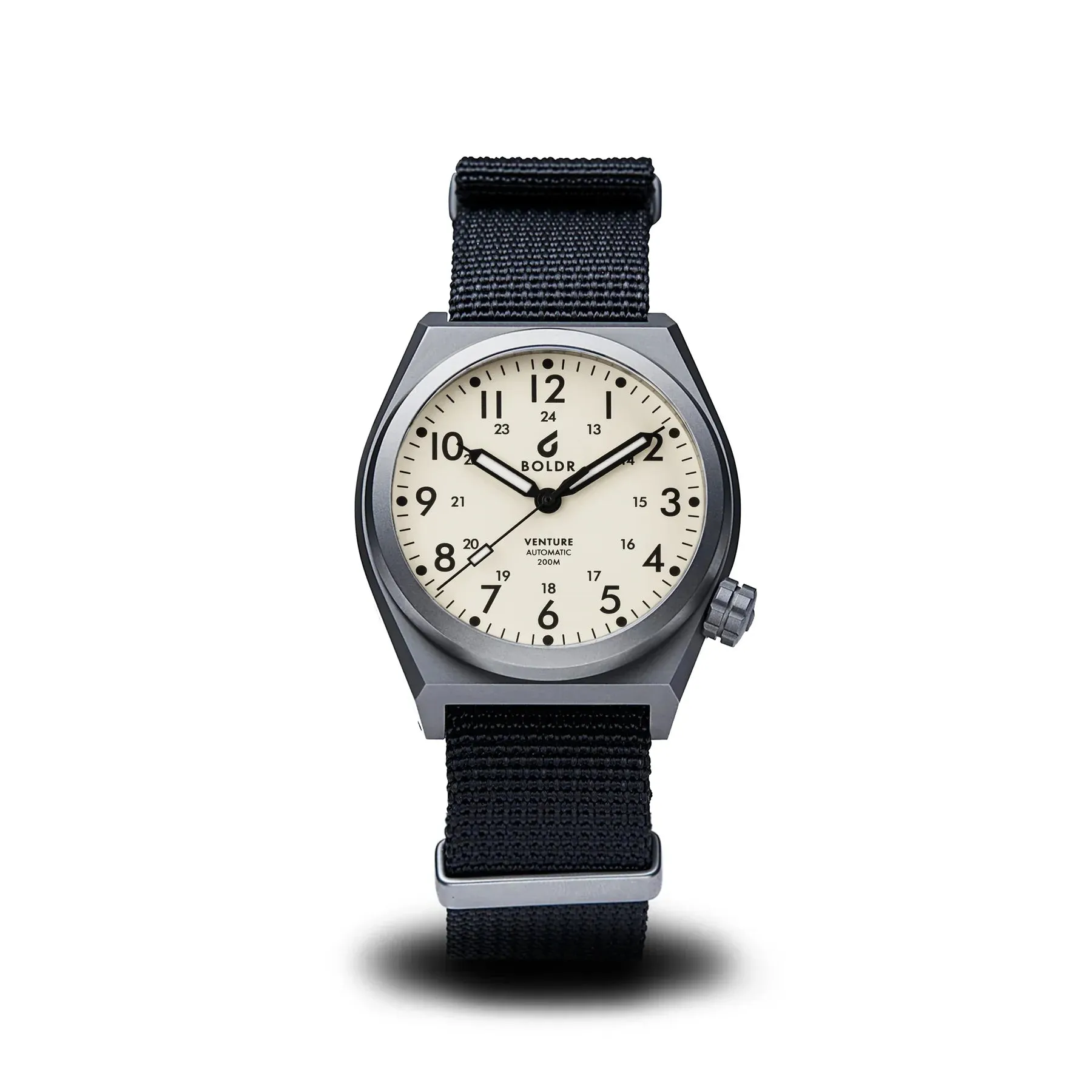 Boldr Venture Automatic Field Watch - Ivory White