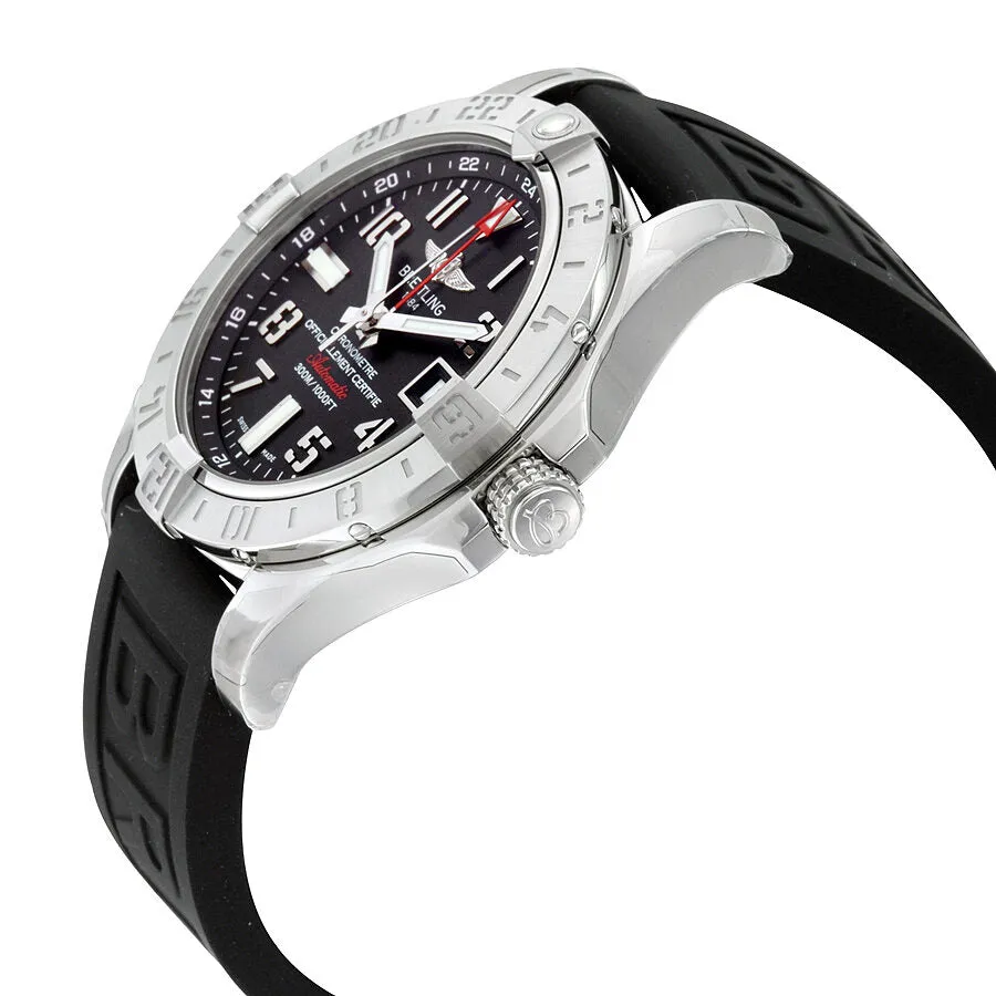 Breitling Avenger II GMT Black Dial Black Rubber Men's Watch A3239011-BC34BKPT3 A3239011-BC34-152S-A20S.1