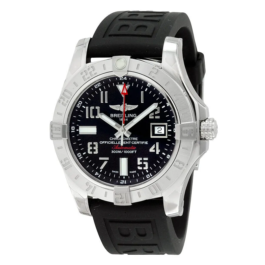 Breitling Avenger II GMT Black Dial Black Rubber Men's Watch A3239011-BC34BKPT3 A3239011-BC34-152S-A20S.1