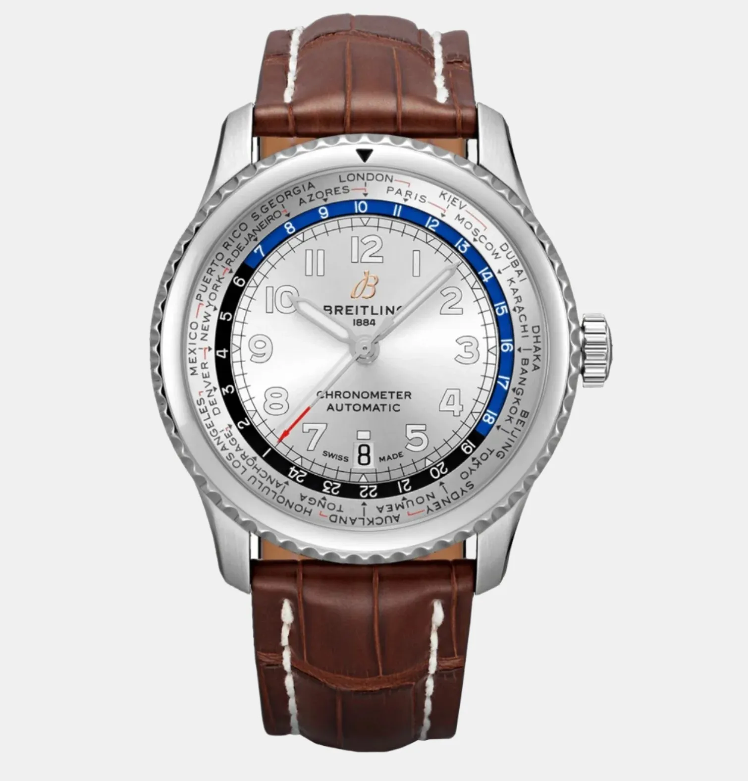 Breitling Aviator 8 B35 Automatic Unitime 43 Stainless Steel Automatic Men's Watch AB3521U01G1P1