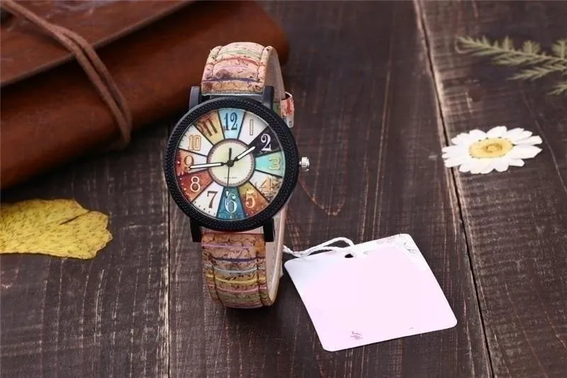 Casual Feminino Fashion Vintage Leather Women's Quartz Wrist Watch