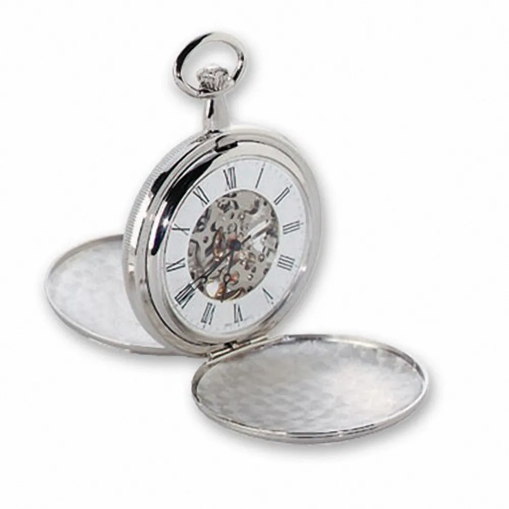 Charles Hubert Paris: Double Hunter Case Chrome-Tone Brass Pocket Watch 3537