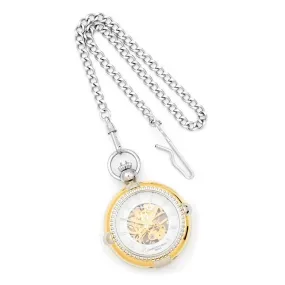 Charles Hubert Paris: Photo Insert White Dial Two-Tone Brass Pocket Watch 3846