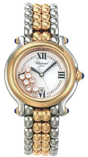 Chopard Happy Sport Diamond 18kt Yellow Gold And Steel Ladies Watch 27/8237-23