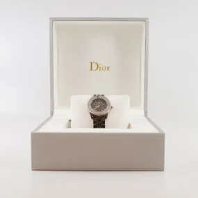 Christian Dior Christal Women's Watch In Black Dial Set With Diamonds