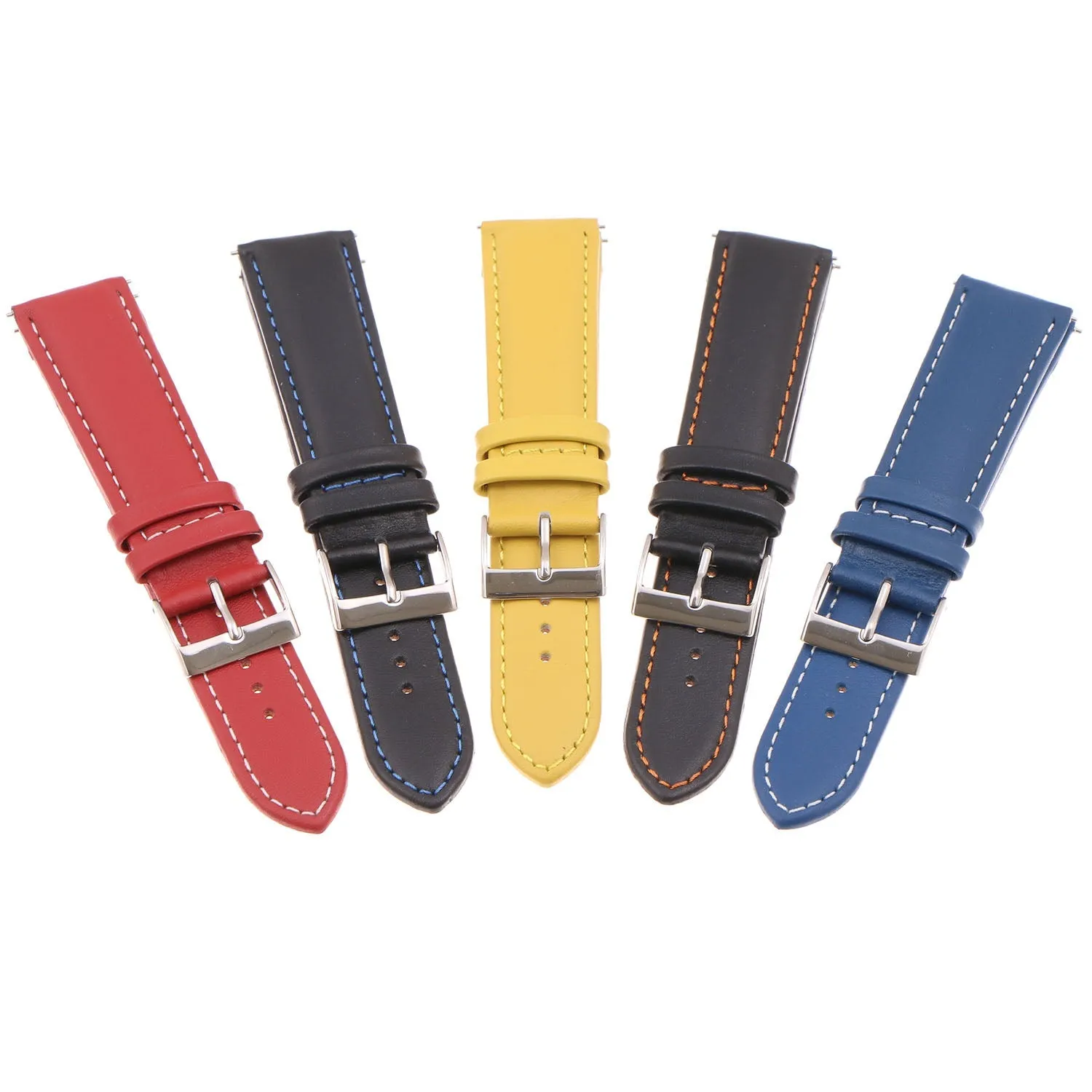 Classic Stitched Leather Strap For MoonSwatch