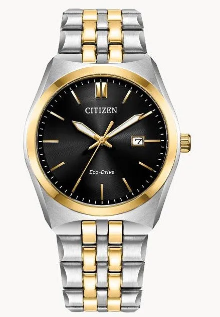 Corso Two-Tone Stainless Steel Bracelet Watch with Black Dial by Citizen