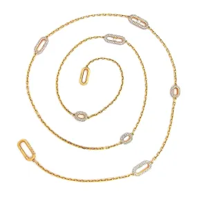 Crivelli 18K Rose Gold Diamond Long Paperclip Chain Necklace ASC5513