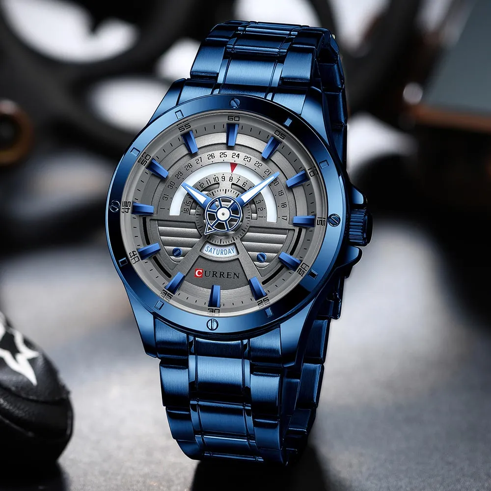 CURREN Original Brand Stainless Steel Band Wrist Watch For Men With Brand (Box & Bag)-8381