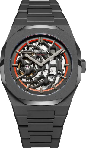 D1 Milano Watch Skeleton Sandblast ORSange Bracelet D