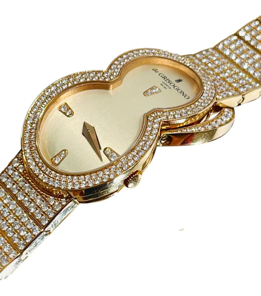 De Grisogono 'Be Eight' 18k Rose Gold & Diamond Watch