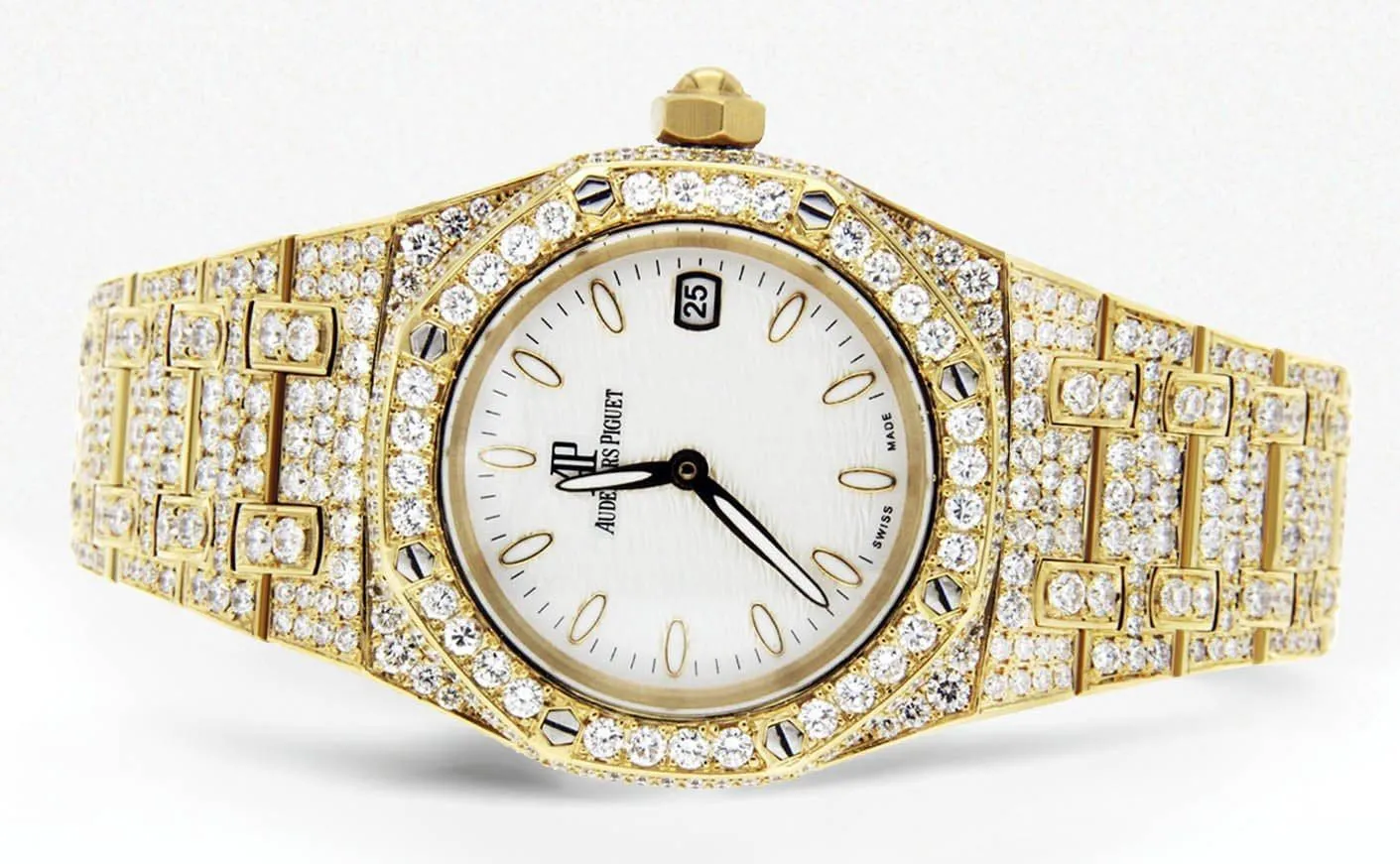 Diamond Audemars Piguet Royal Oak Watch For Women | 18K Yellow Gold
