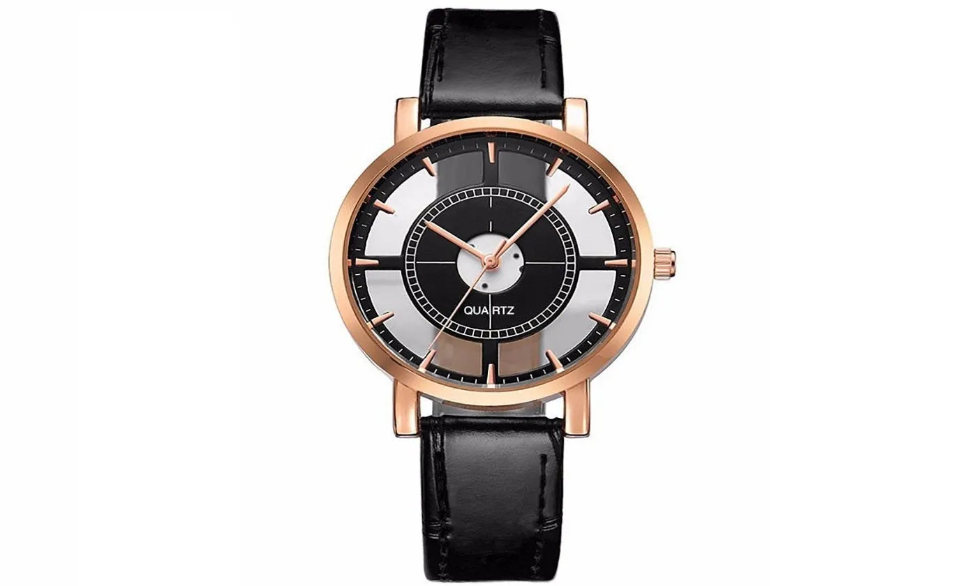 Double Hollow Casual Quartz Wristwatch