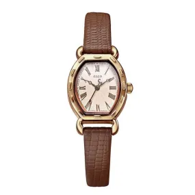 Elegant Brown Leather Women's Watch by JULIUS (JA-544E)