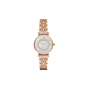 Emporio Armani Women's Two-Hand Rose Gold-Tone Stainless Steel Watch