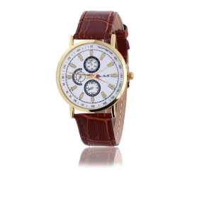 Fashion Casual Leather Band Analog Quartz Wrist Watche