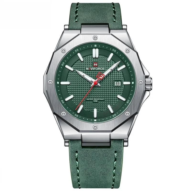 Fashion Sports Mens Watch Waterproof Luminous Leather Strap Personality Male Wristwatch
