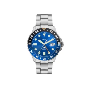 Fossil Blue GMT Stainless Steel Watch