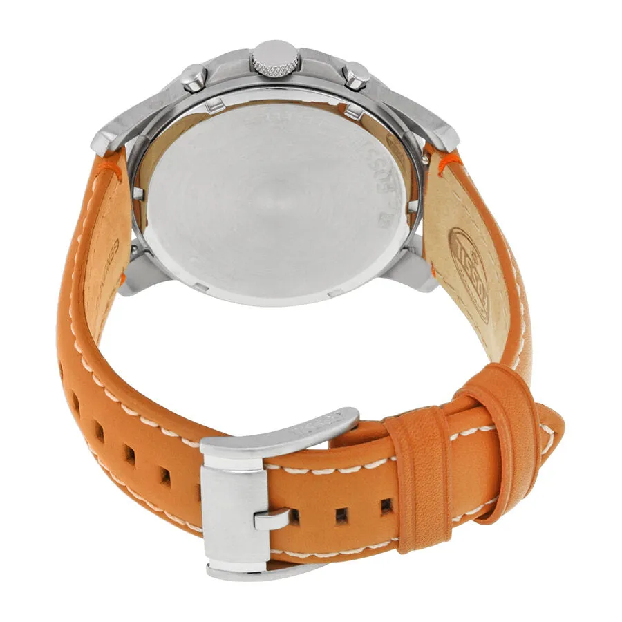 Fossil Grant Chronograph Hunter Green Dial Tan Leather Men's Watch FS4918