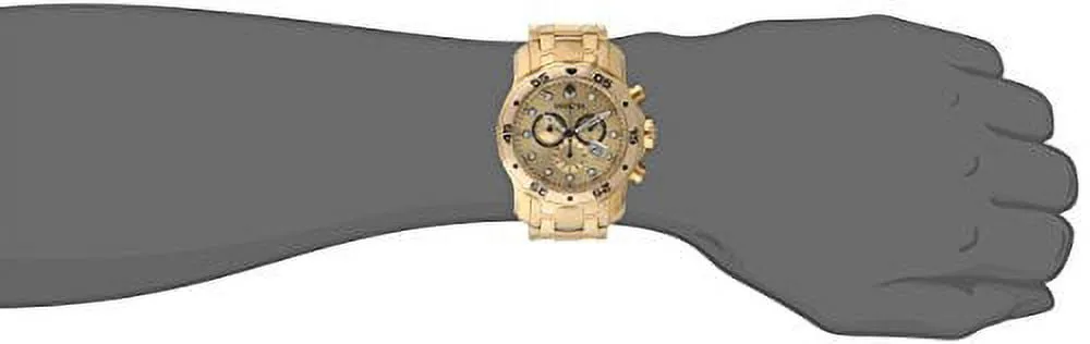 Invicta Men's 0074 Pro Diver Scuba Champagne Dial Gold Steel Bracelet Dive Watch