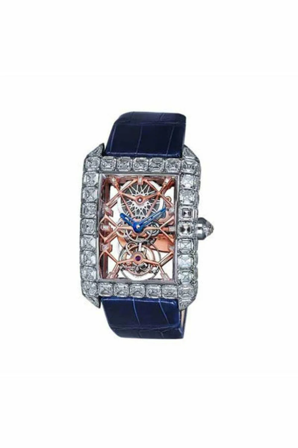 jacob & co 18kt white gold diamond millionaire skeleton 46mm x 35mm unisex watch