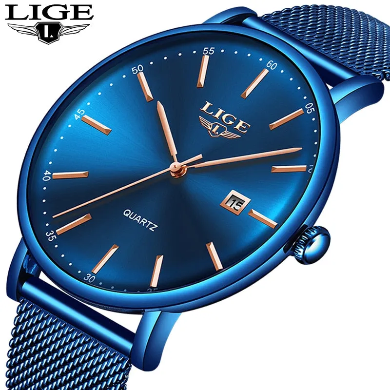 LIGE Mens Watches Top branded men watch