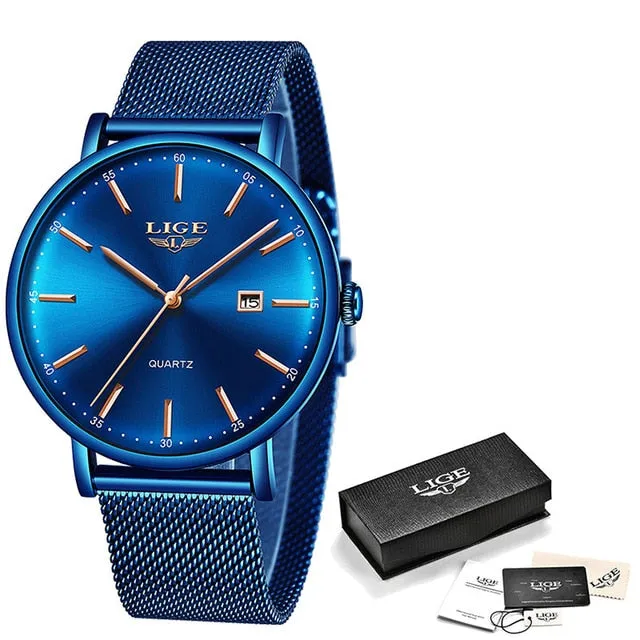 LIGE Mens Watches Top branded men watch