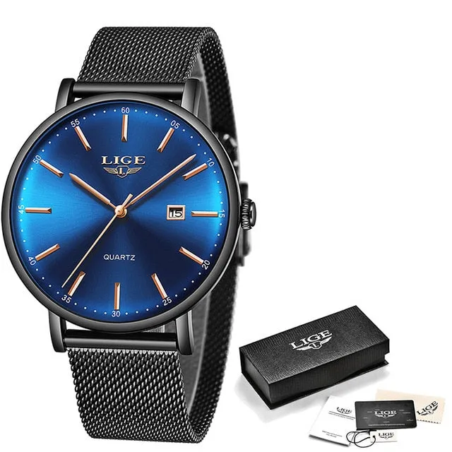 LIGE Mens Watches Top branded men watch