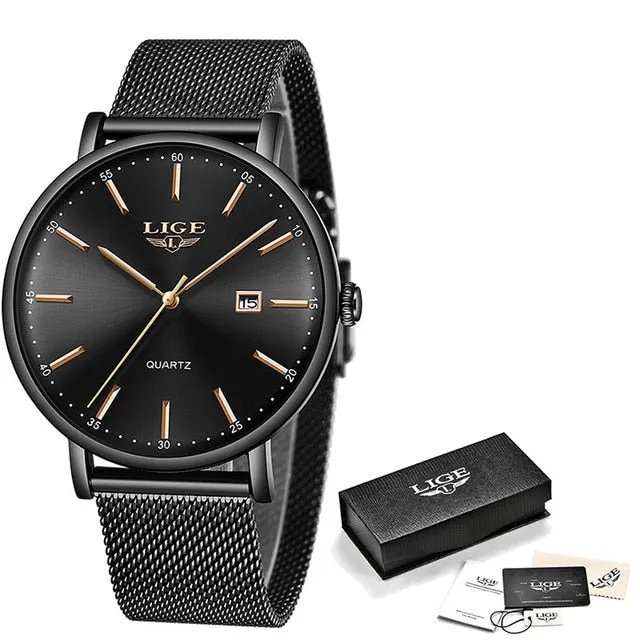 LIGE Mens Watches Top branded men watch