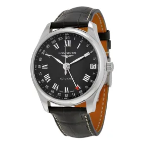 Longines Master Collection GMT Automatic Black Dial Black Leather Men's Watch L2.718.4.50.7