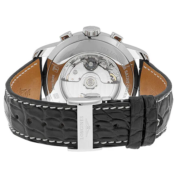 Longines Saint Imier Chronograph Black Dial Black Leather Men's Watch L27844523 L2.784.4.52.3